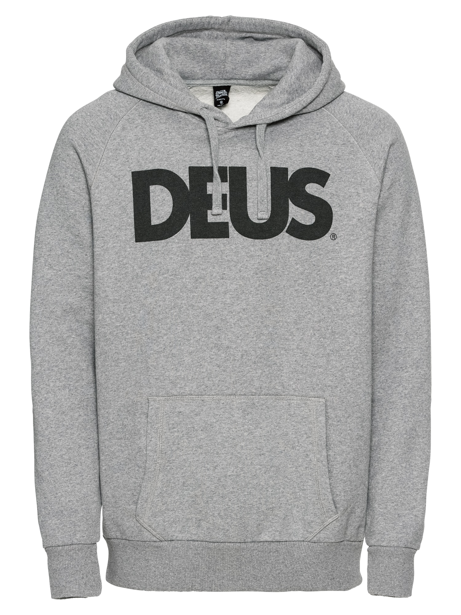 DEUS EX MACHINA Tréning póló 'All Caps Hoody'  szürke melír / fekete