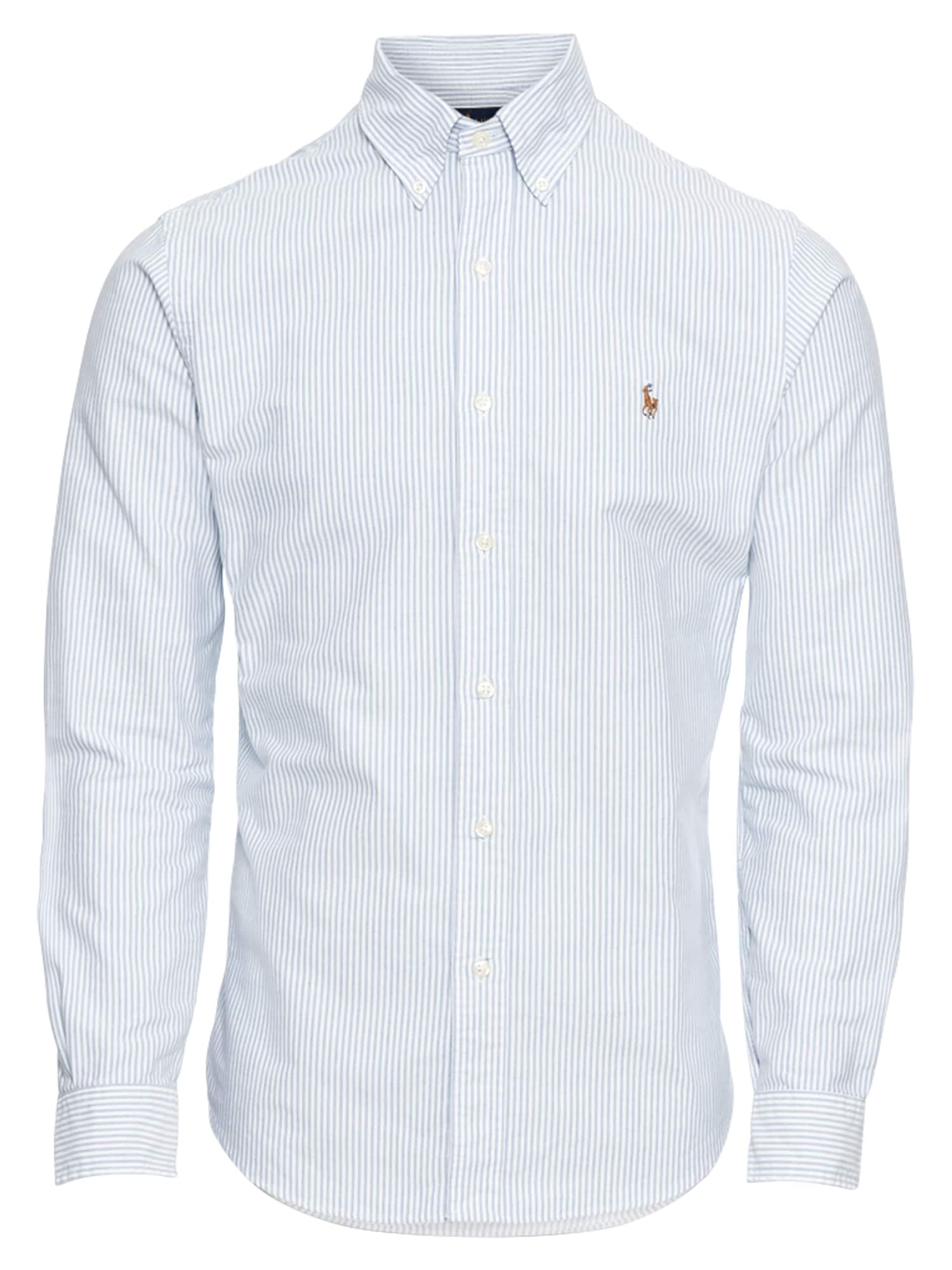 Polo Ralph Lauren Póló 'SL BD PPC SP-LONG SLEEVE-SPORT SHIRT'  kék / fehér