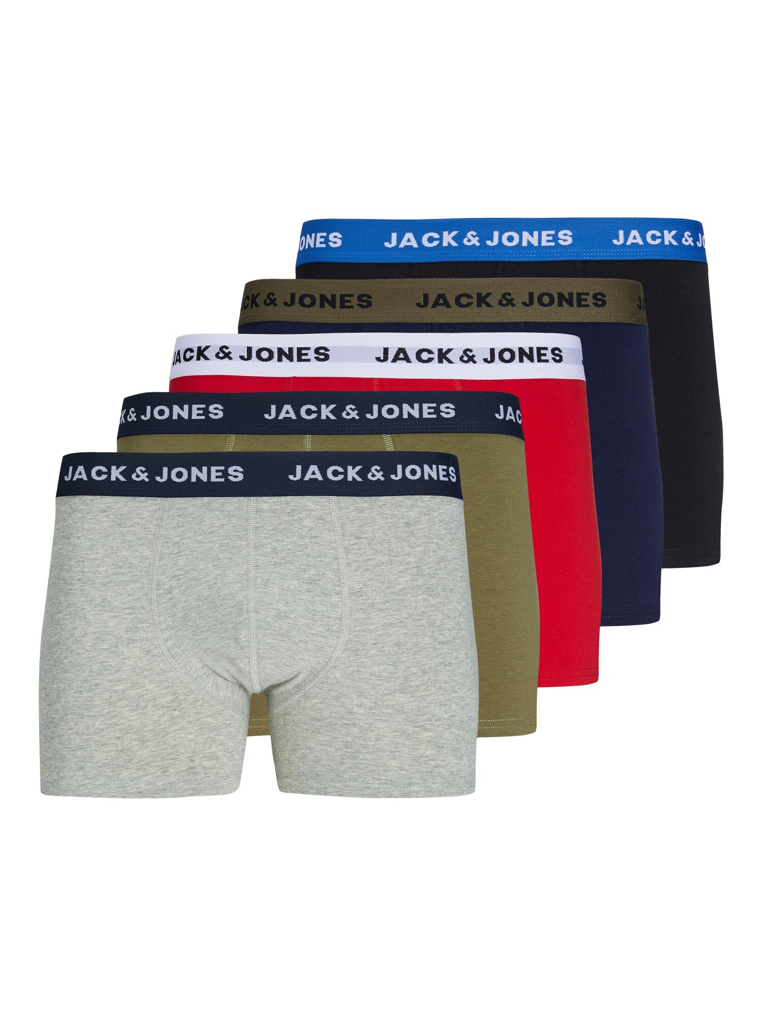 JACK & JONES Boxeralsók 'Marty'  piros / szürke / khaki / fekete