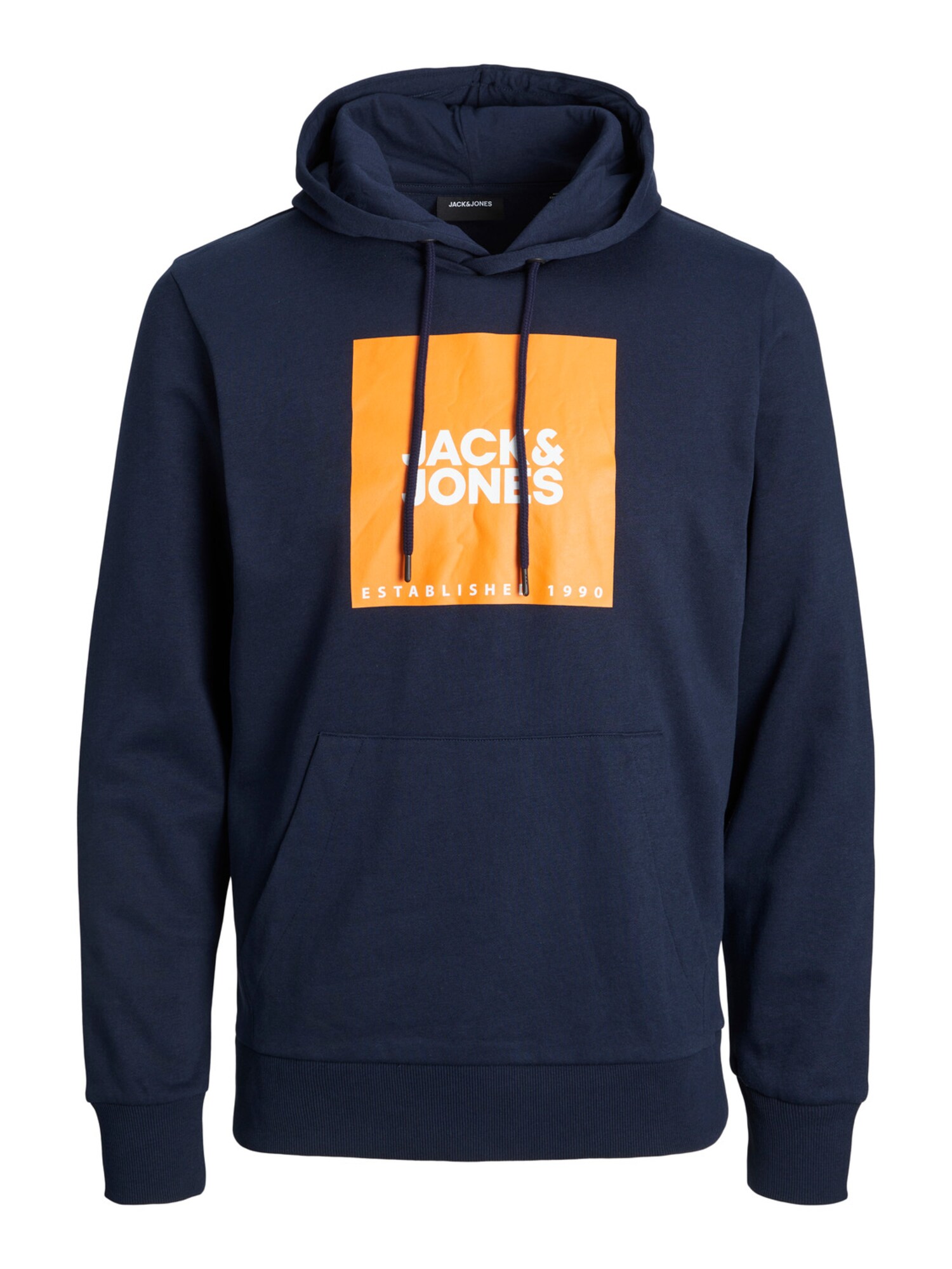 Jack & Jones Plus Tréning póló 'Lock'  tengerészkék / narancs / fehér