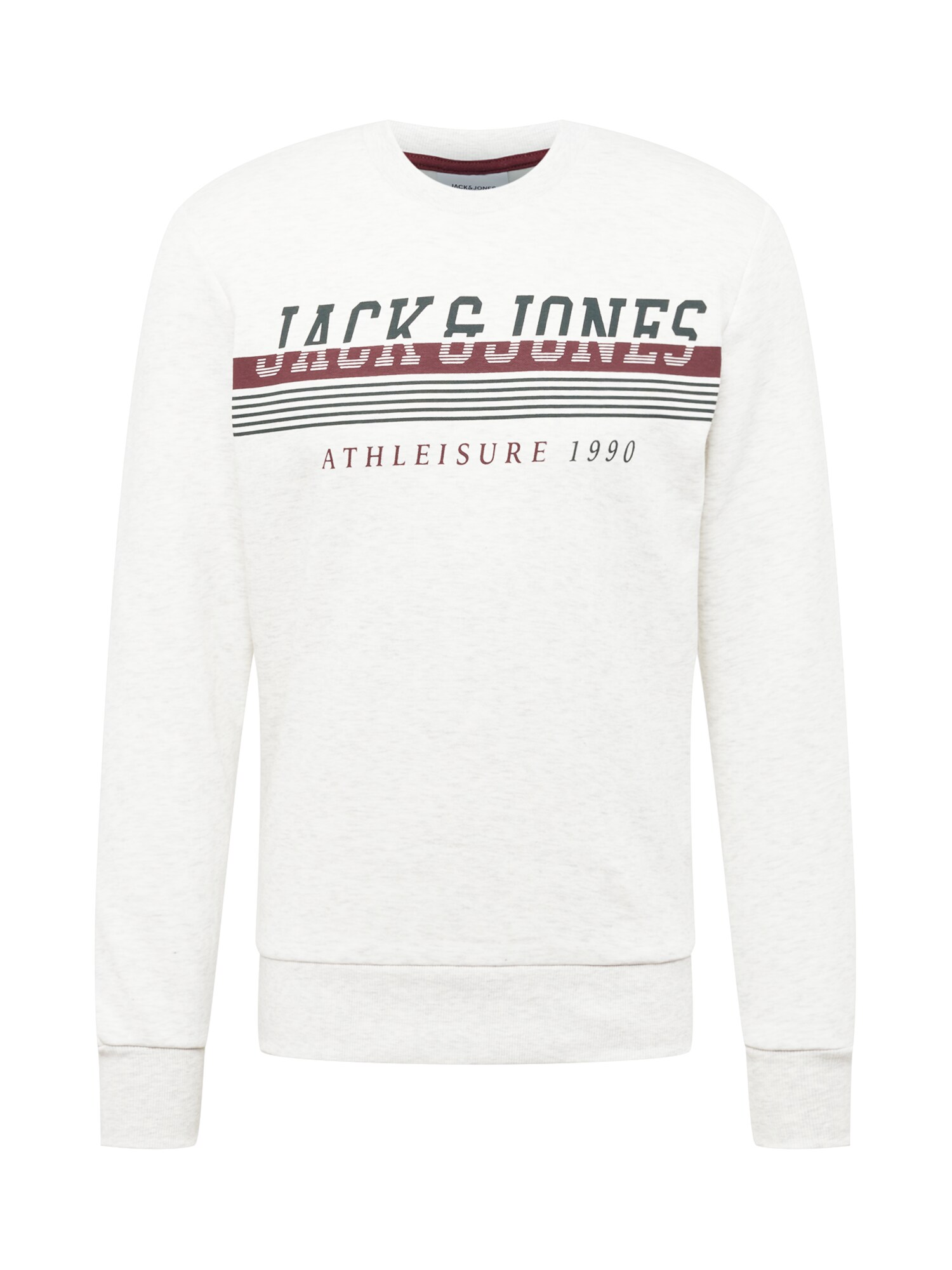 JACK & JONES Tréning póló 'Iron'  sötétvörös / fekete / fehér melír