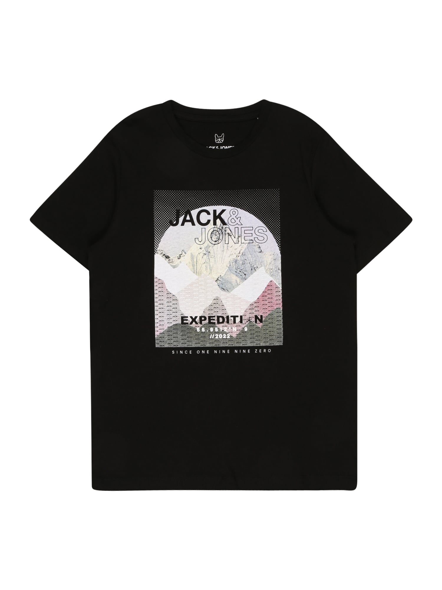 Jack & Jones Junior Póló 'BOOSTER'  fekete / világos sárga / rózsaszín / szürke