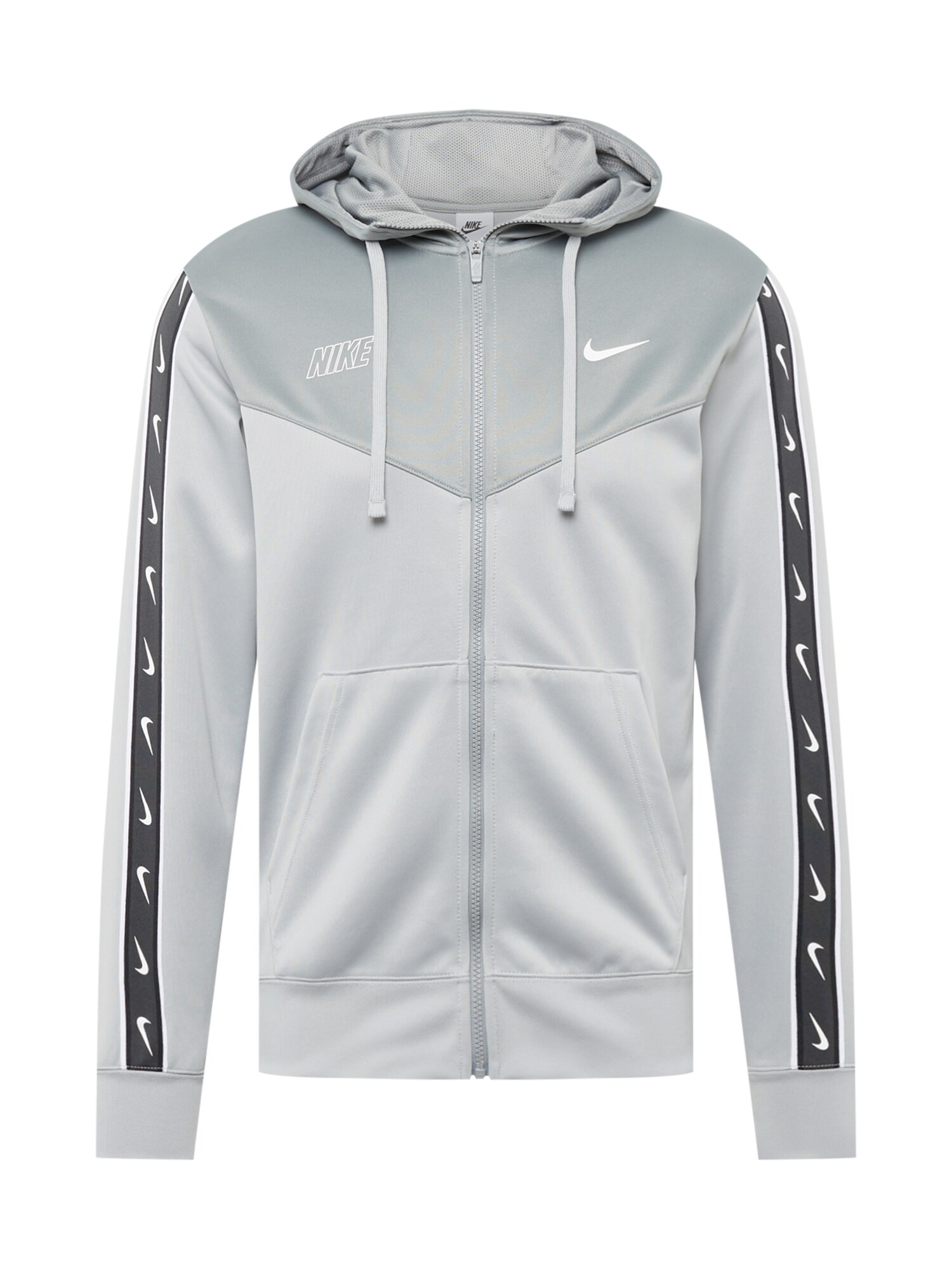 Nike Sportswear Tréning dzseki 'Repeat'  szürke / fehér / sötétszürke