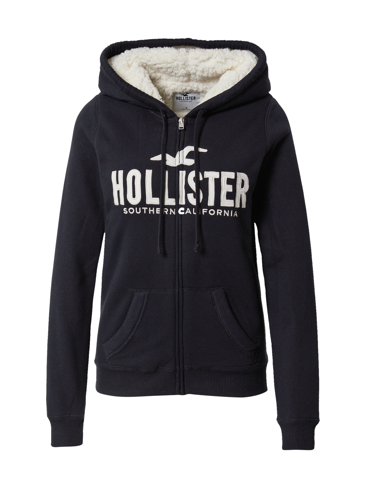 HOLLISTER Tréning dzseki  fekete / fehér