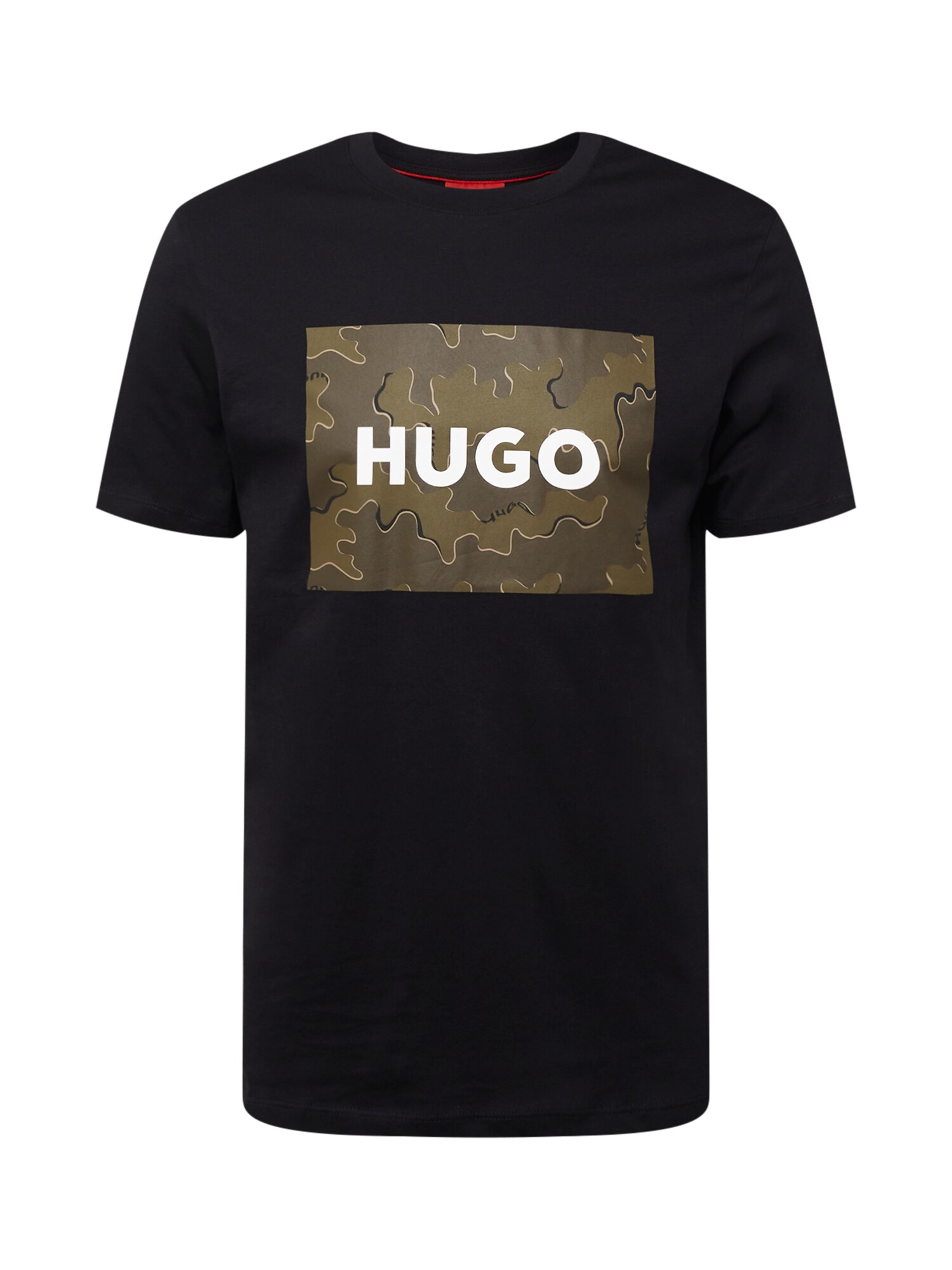 HUGO Póló  fekete / khaki / fehér