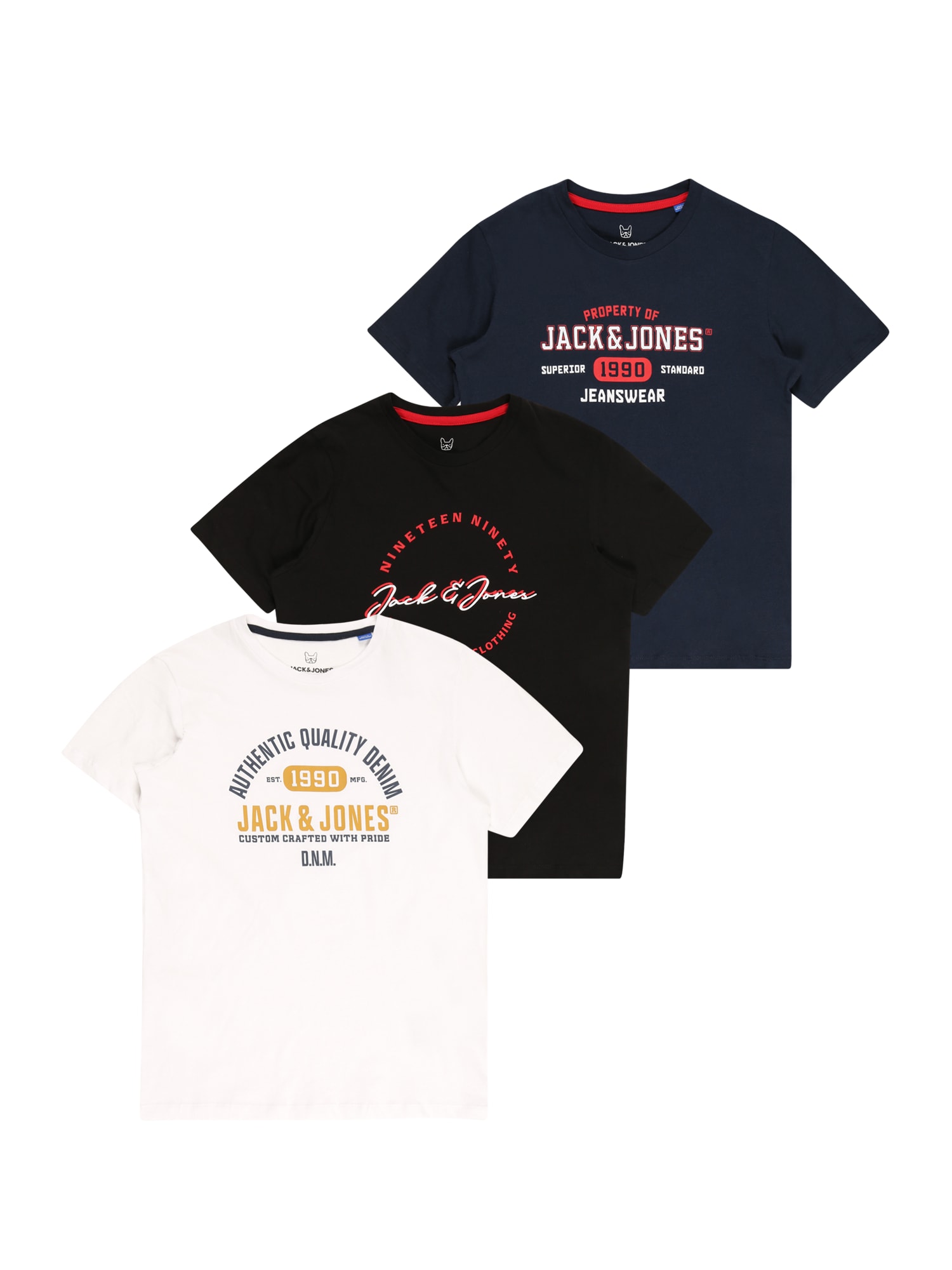 Jack & Jones Junior Póló  fehér / kék / fekete