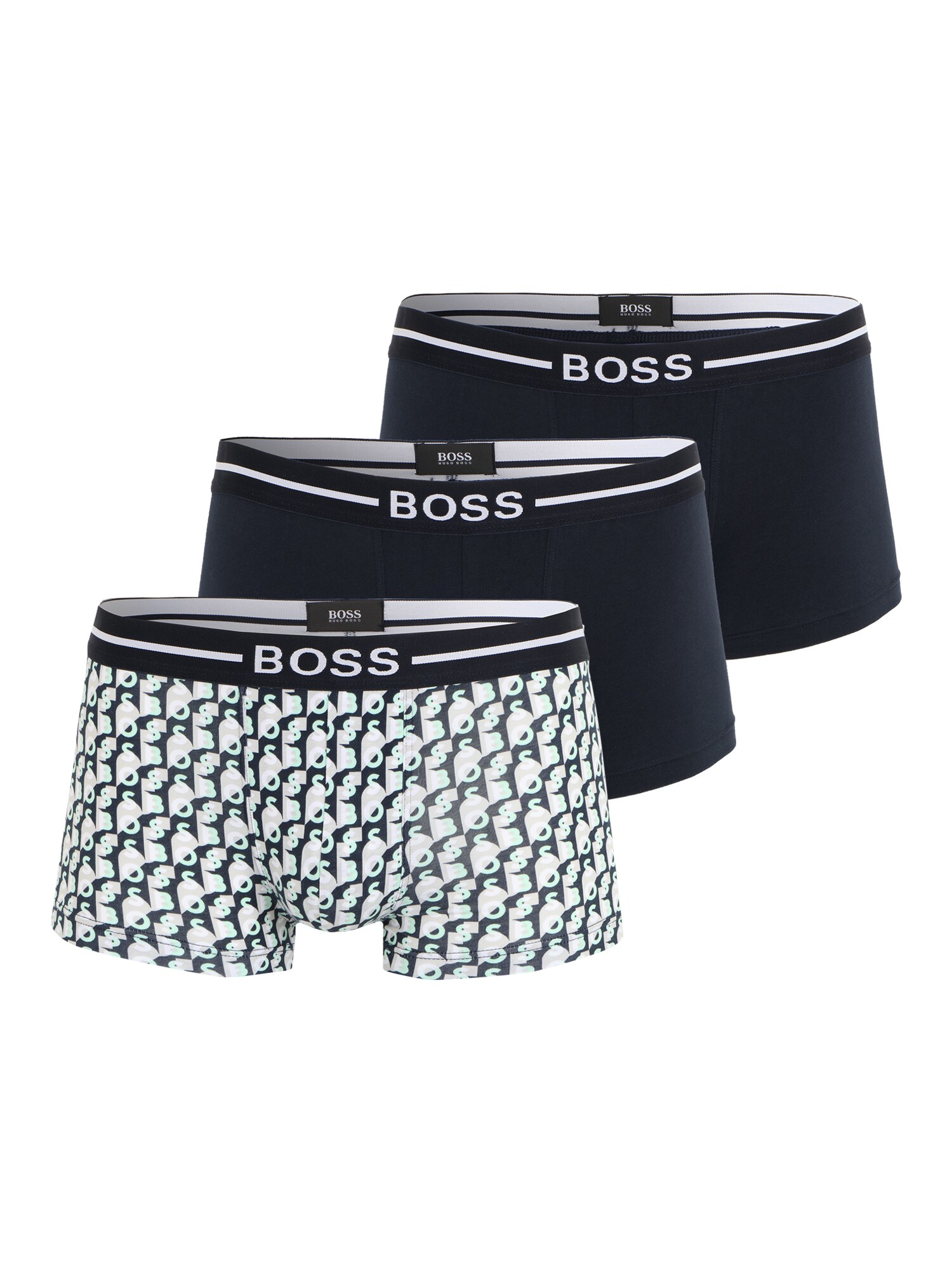 BOSS Black Boxeralsók  tengerészkék / világosszürke / menta