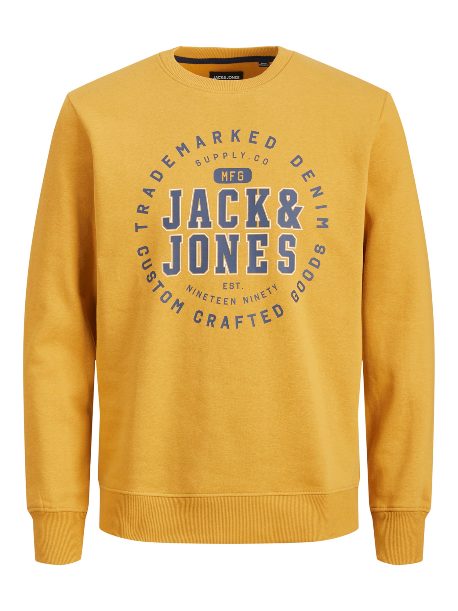 JACK & JONES Tréning póló 'Stamp'  kék / mustár