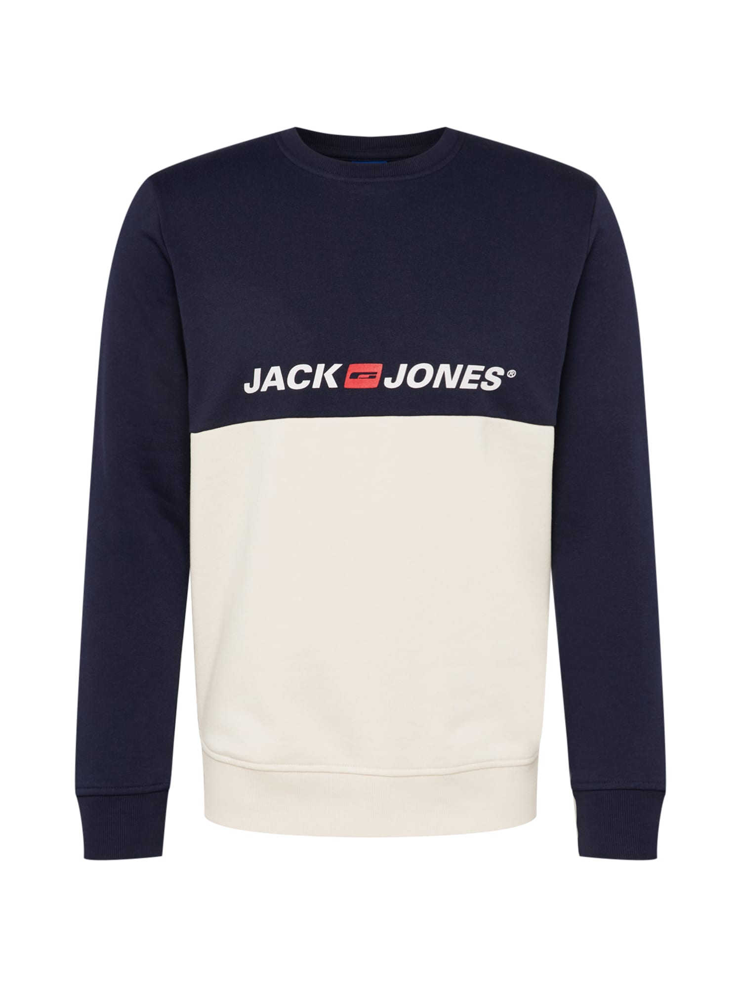 JACK & JONES Tréning póló  tengerészkék / gyapjúfehér / piros