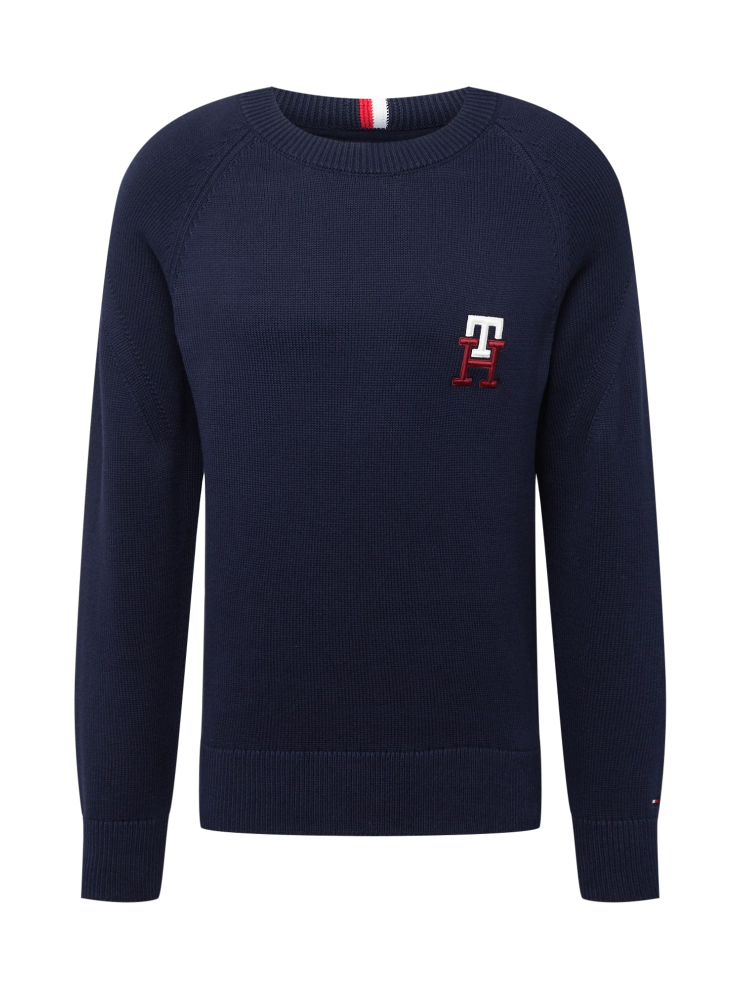 TOMMY HILFIGER Pulóver  tengerészkék / fehér / piros