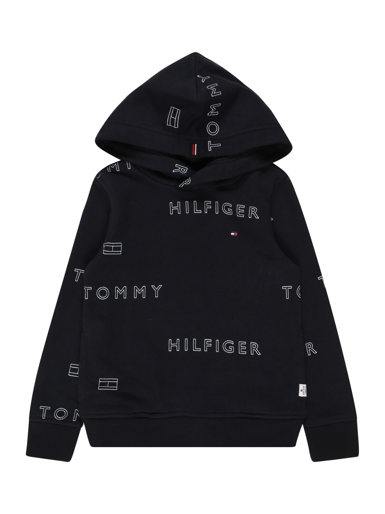 TOMMY HILFIGER Tréning póló  sötétkék / fehér melír