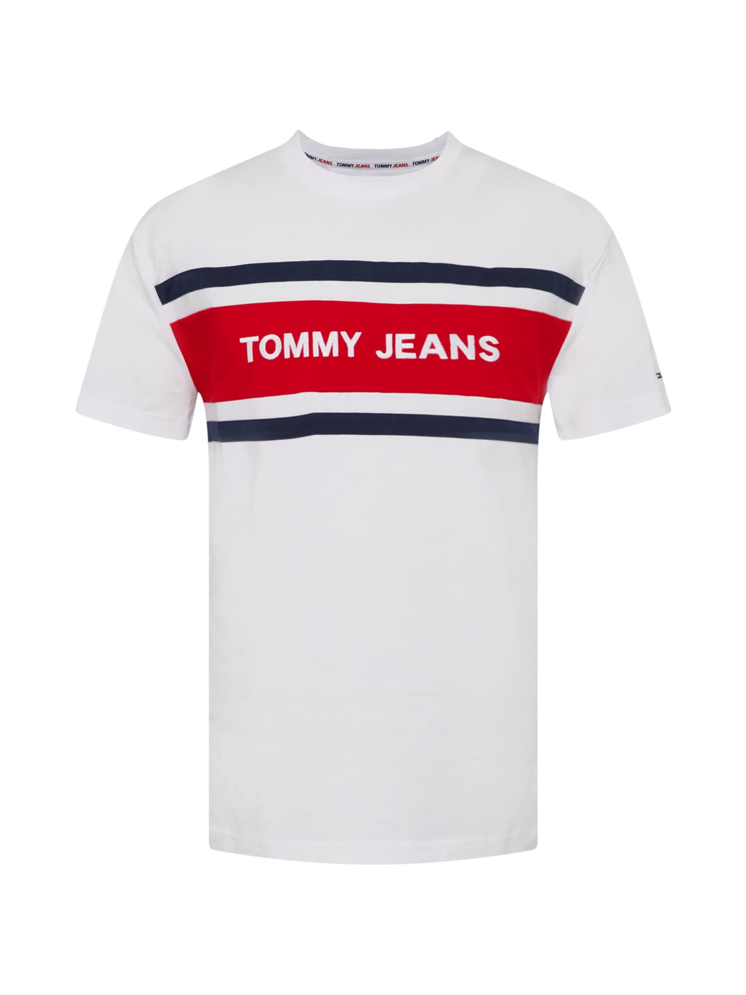 Tommy Jeans Póló  fehér / éjkék / piros