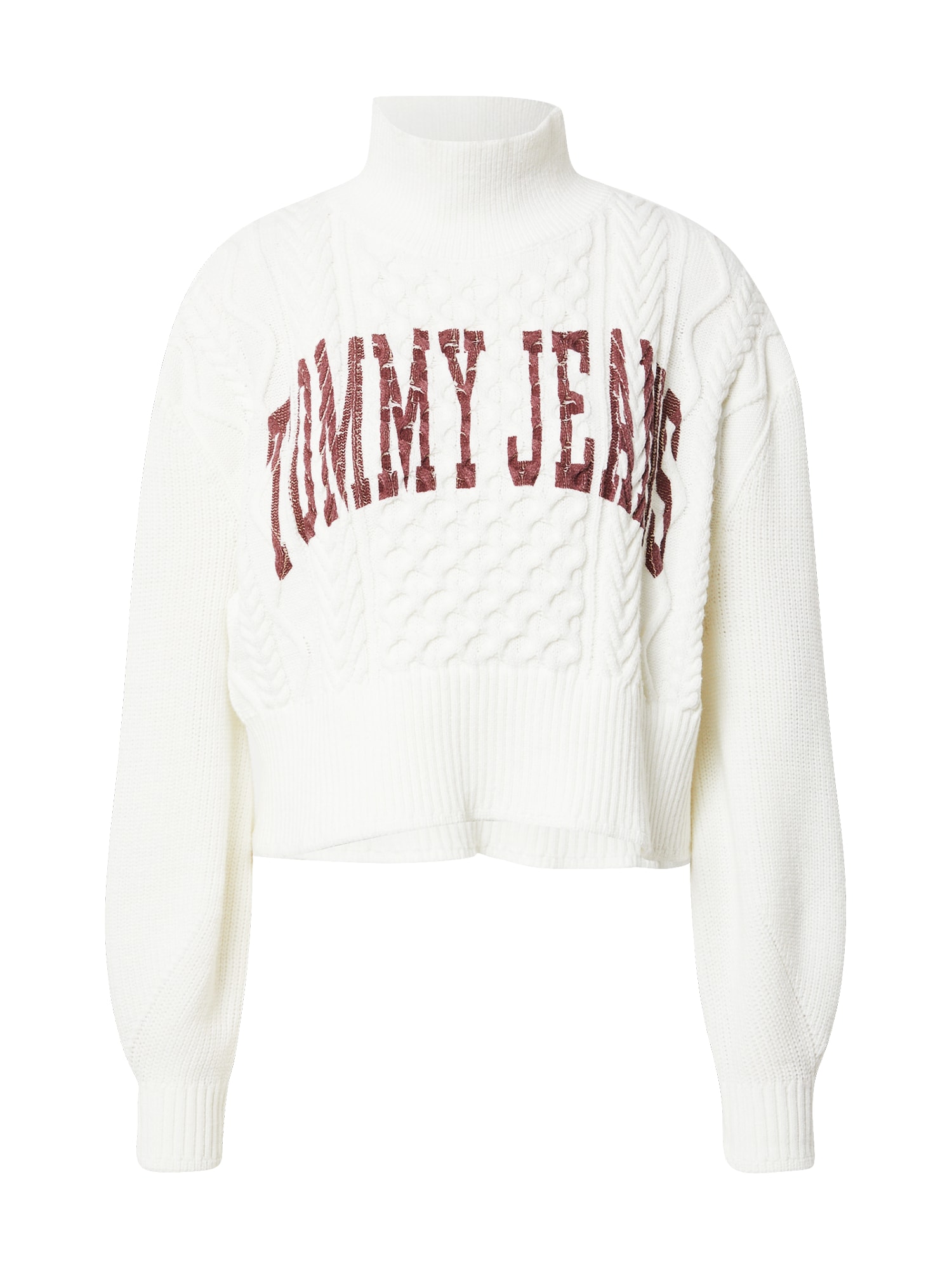 Tommy Jeans Pulóver  bordó / tojáshéj