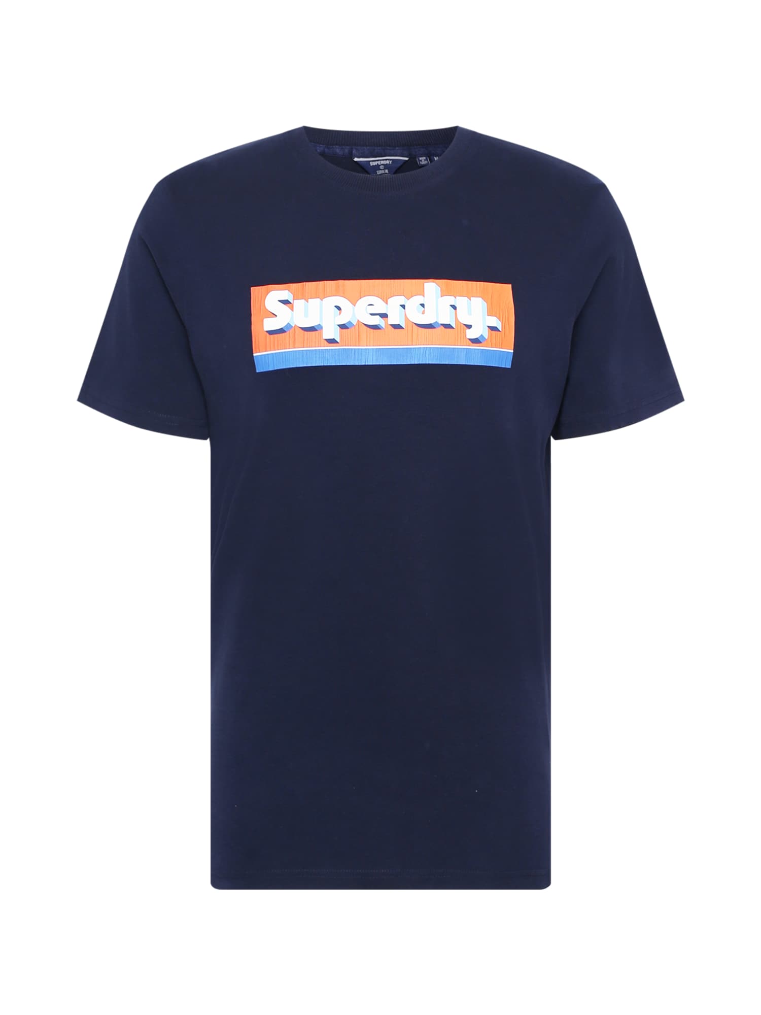 Superdry Póló  kék / fehér / narancs / tengerészkék