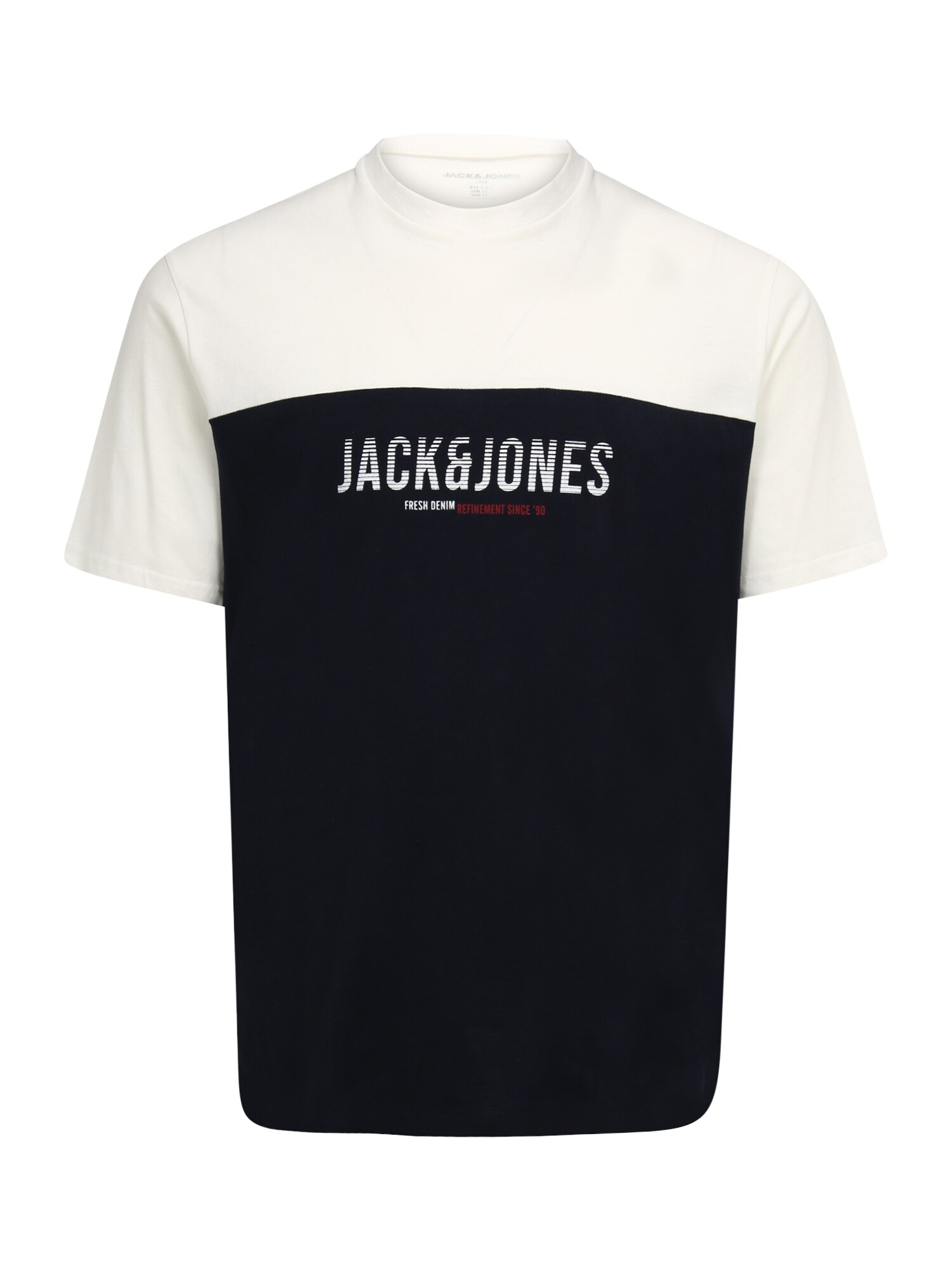 Jack & Jones Plus Póló 'EDAN'  tengerészkék / fehér