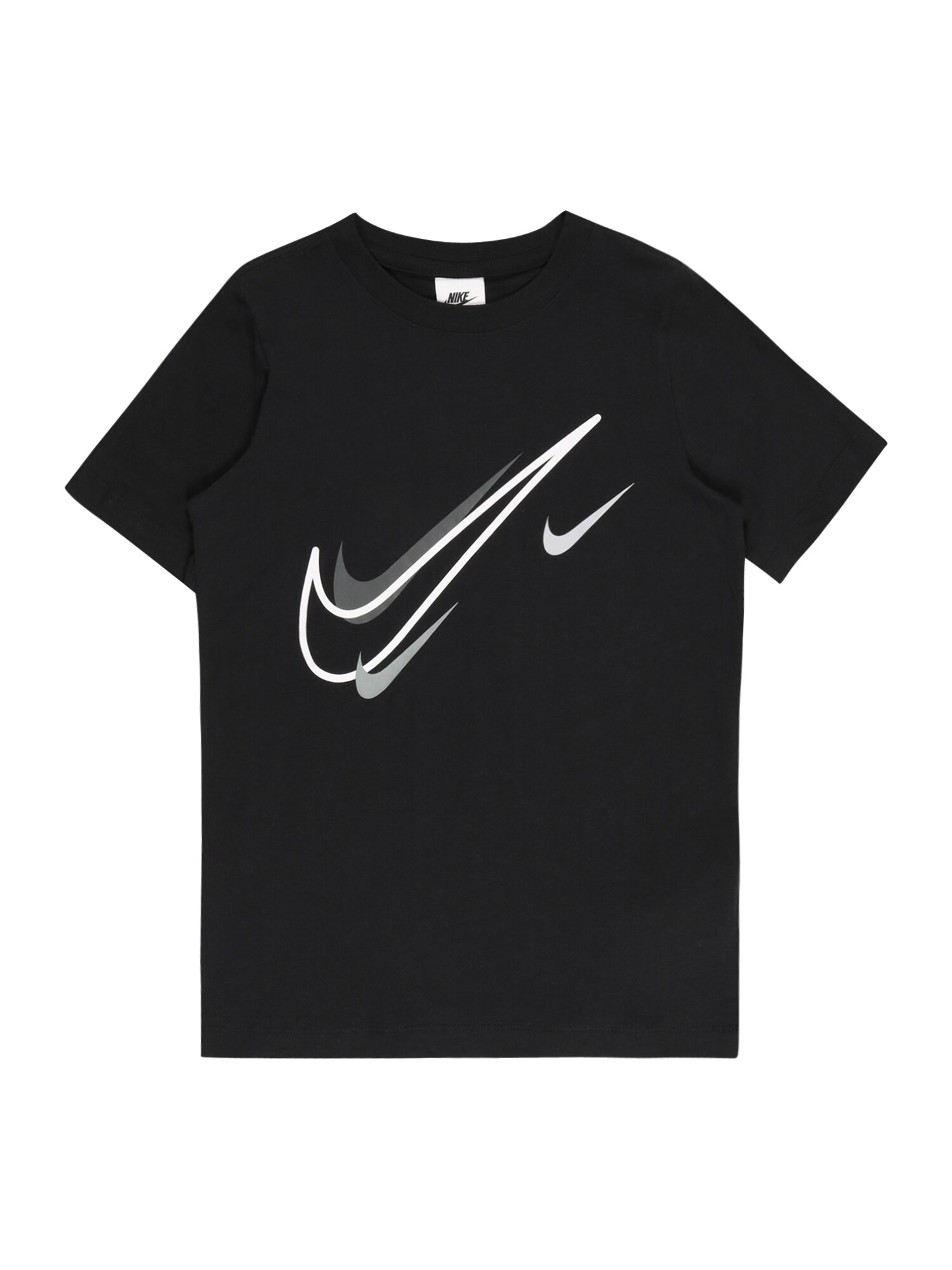 Nike Sportswear Póló  fekete / fehér / szürke