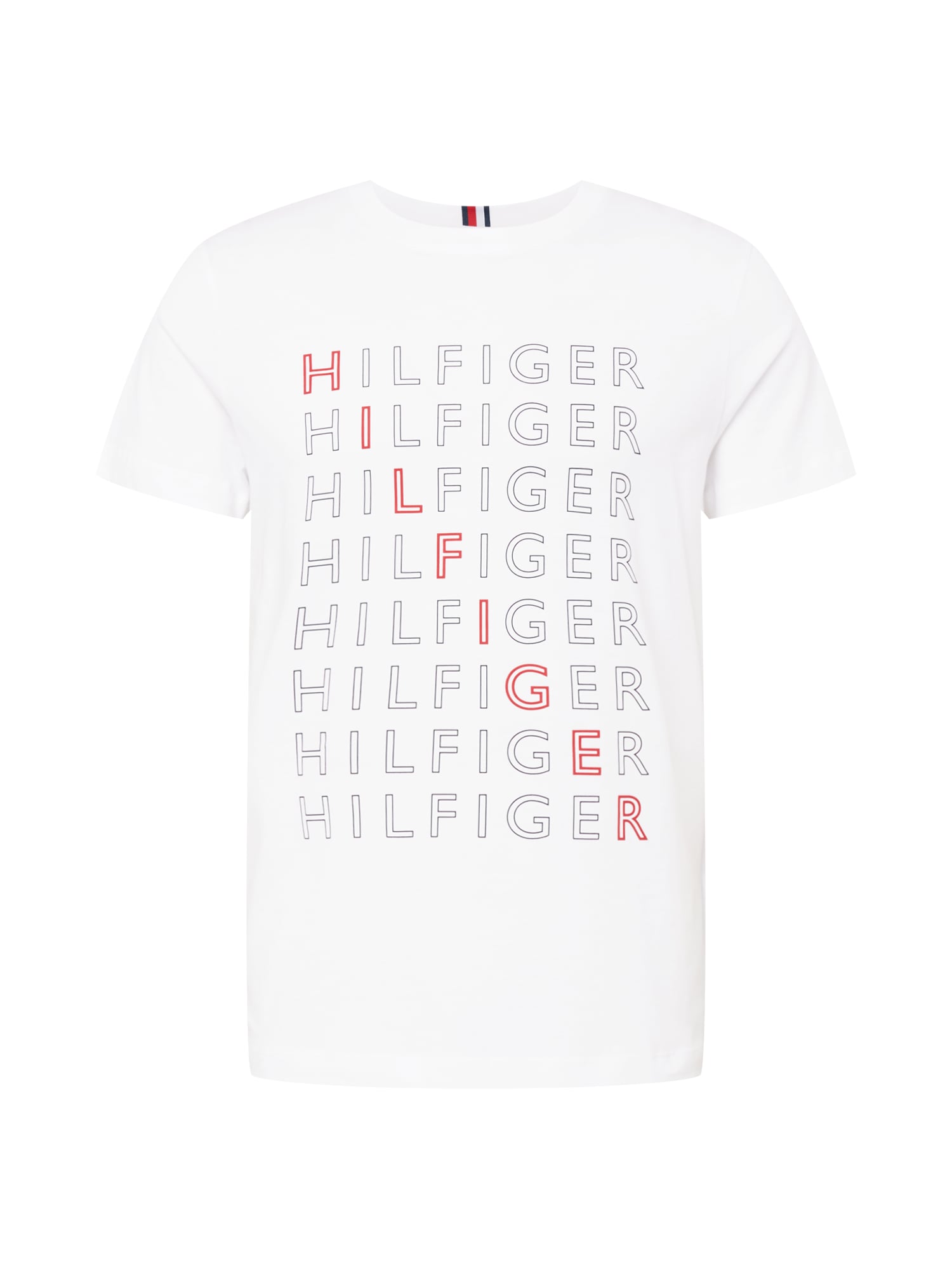 TOMMY HILFIGER Póló  fehér / éjkék / kárminvörös