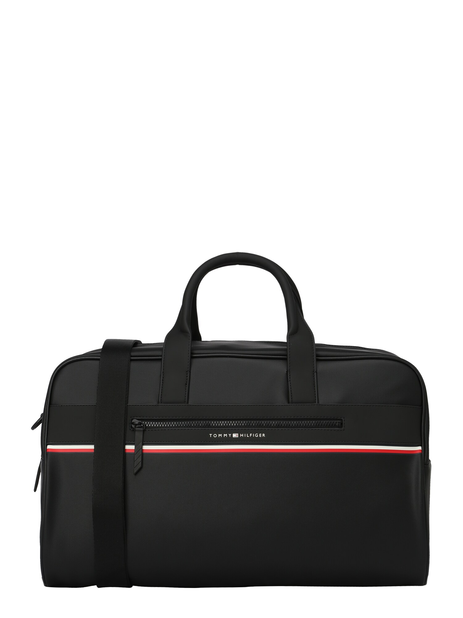 TOMMY HILFIGER Weekender  fekete / fehér / tűzpiros