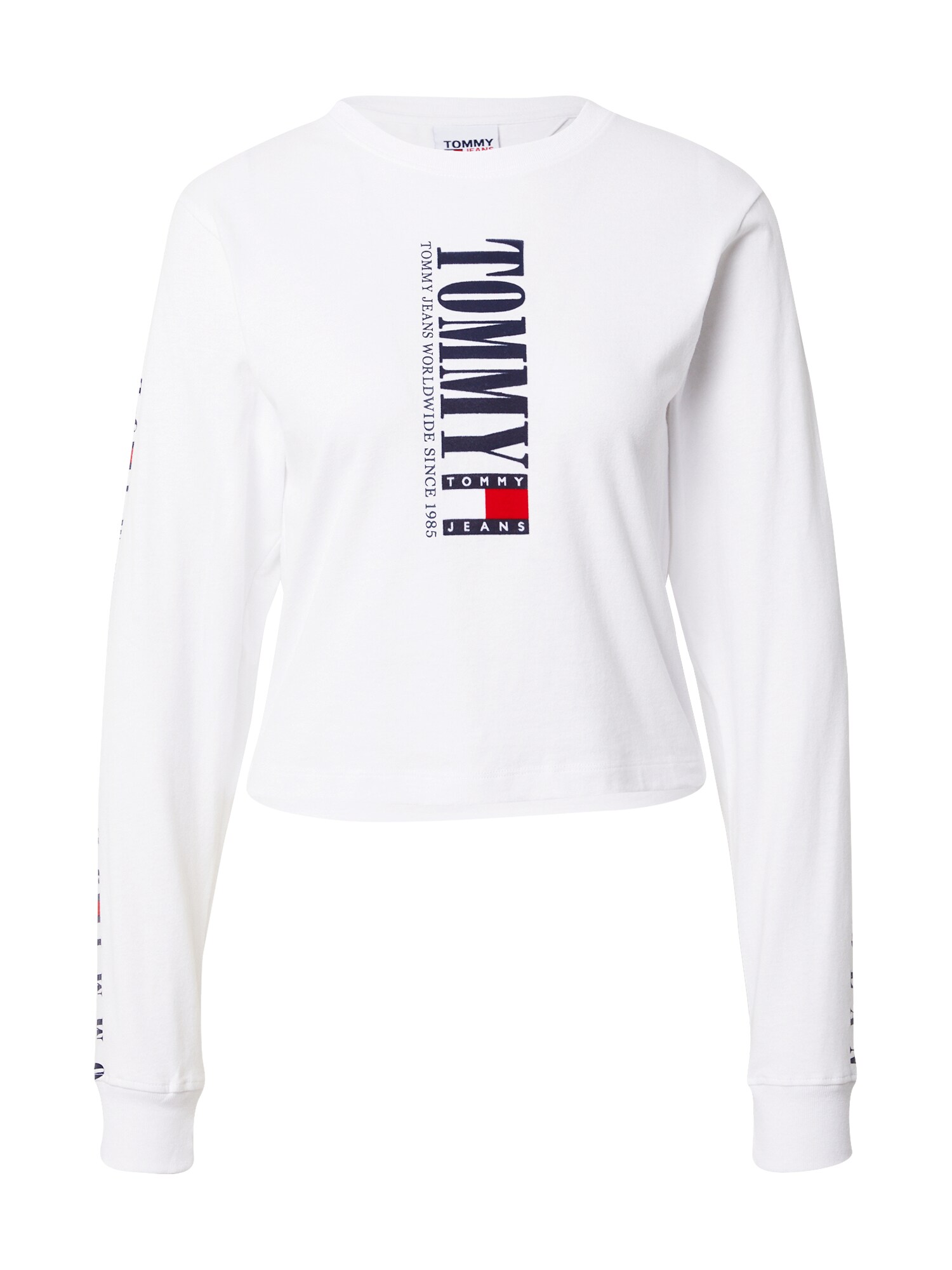 Tommy Jeans Póló  fehér / tengerészkék / piros