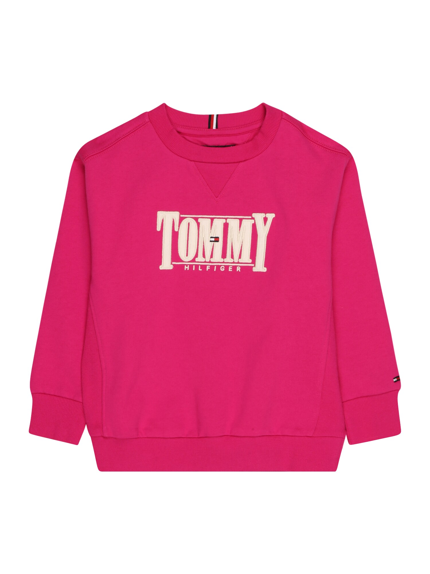 TOMMY HILFIGER Tréning póló  sötét-rózsaszín / bézs