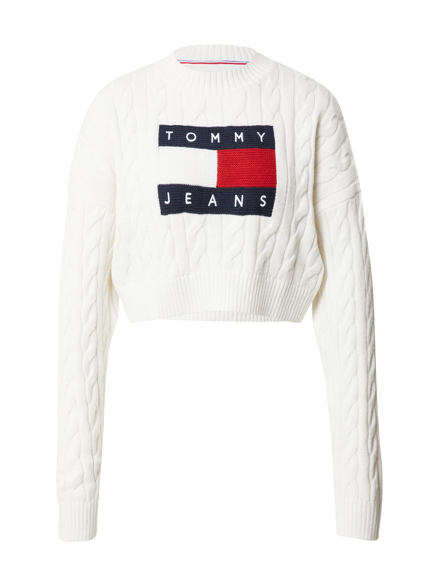 Tommy Jeans Pulóver  fehér / tengerészkék / piros