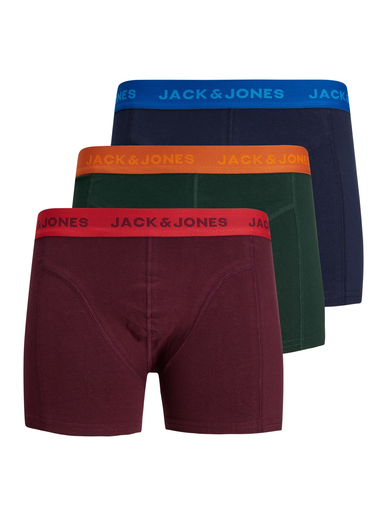 JACK & JONES Boxeralsók 'JETT'  sötétzöld / tengerészkék / burgundi vörös / narancs