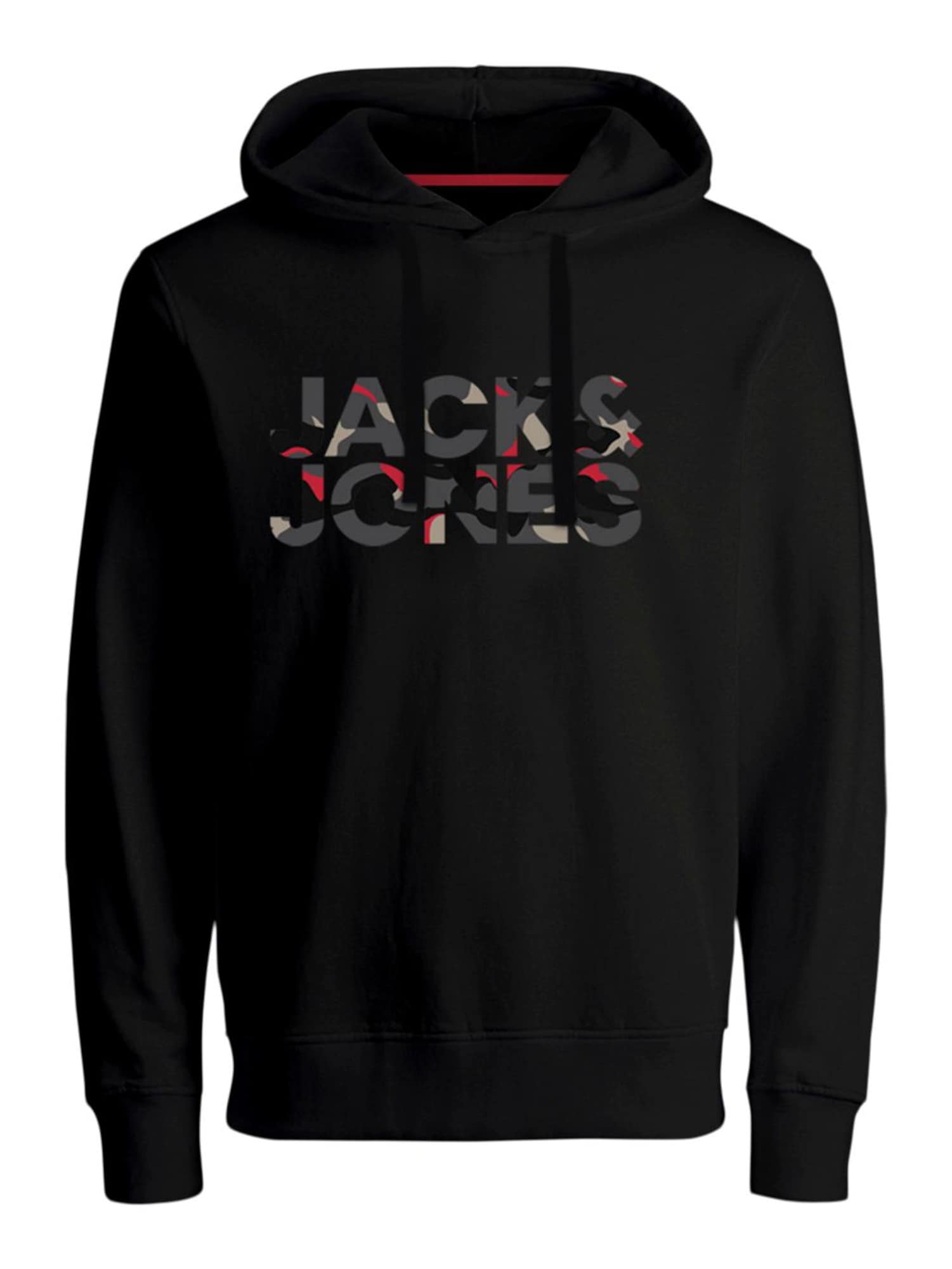 JACK & JONES Tréning póló 'RAMP'  fekete / szürke / piros