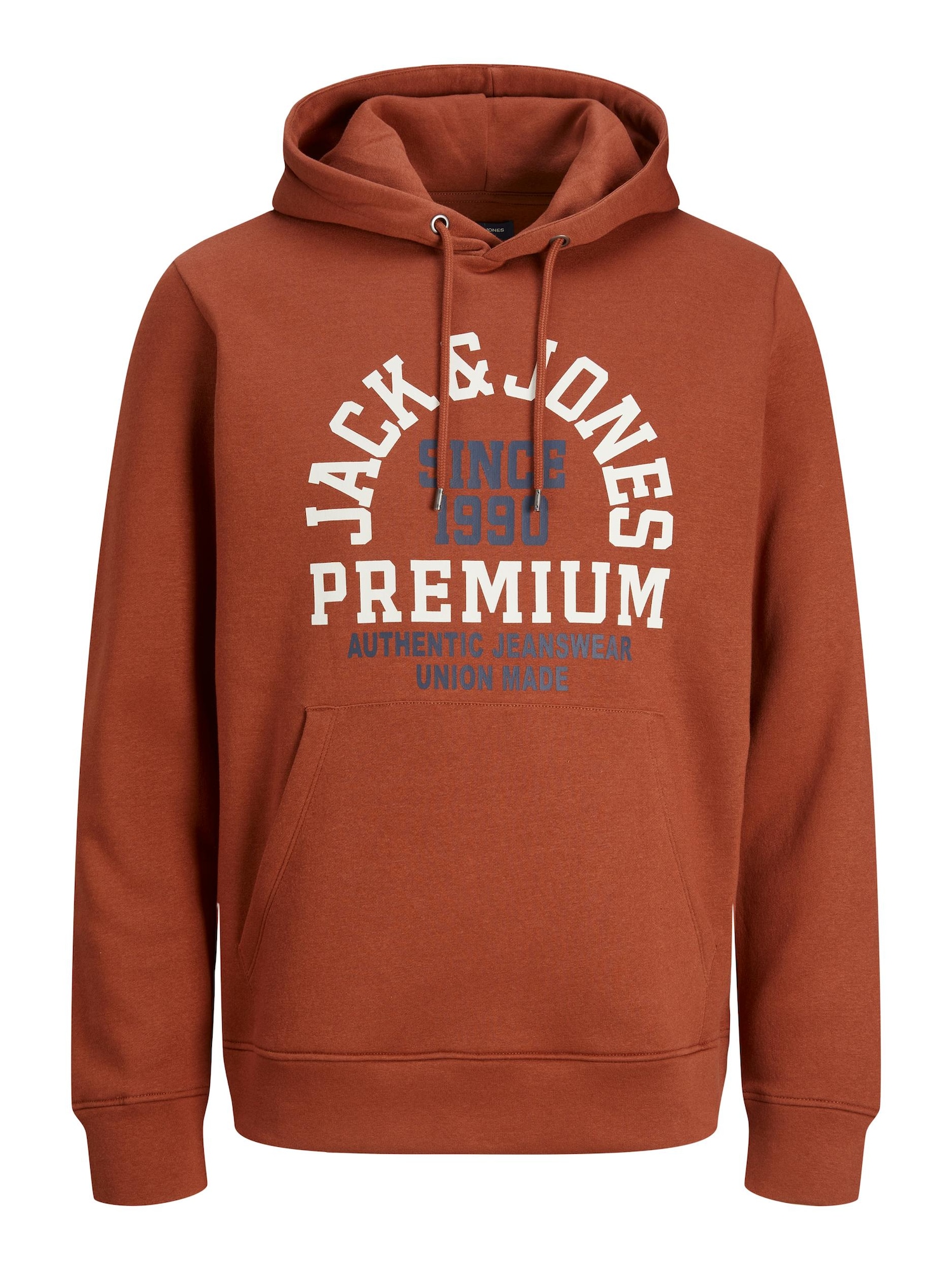 JACK & JONES Tréning póló  rozsdabarna / fehér / tengerészkék