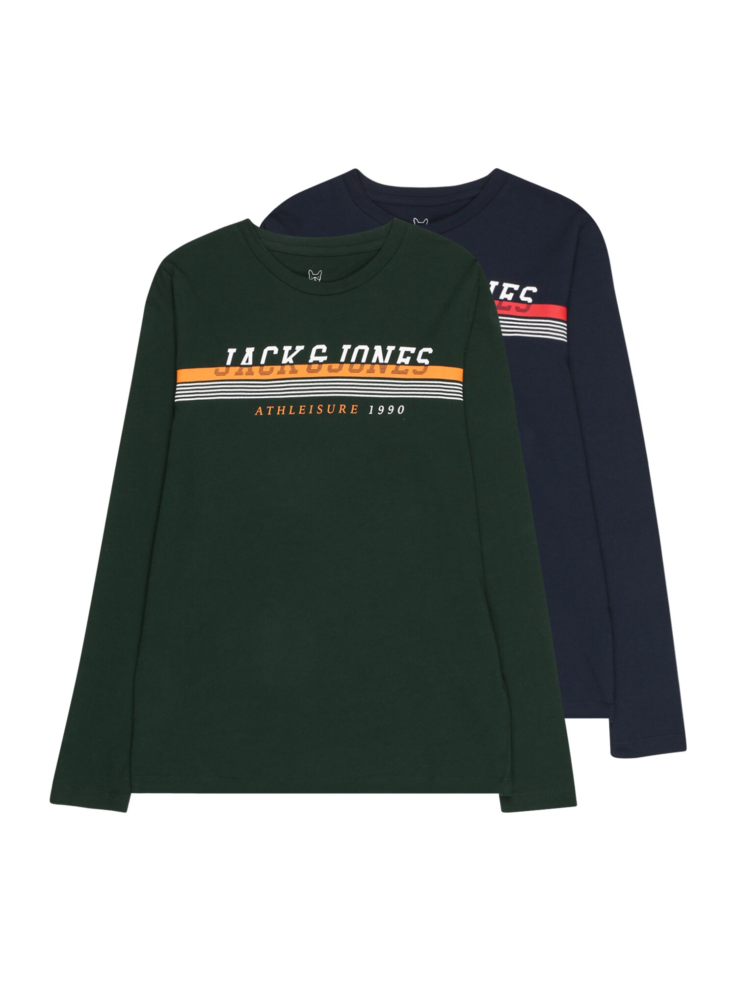 Jack & Jones Junior Tréning póló 'Iron'  tengerészkék / sötétzöld / fehér / narancs